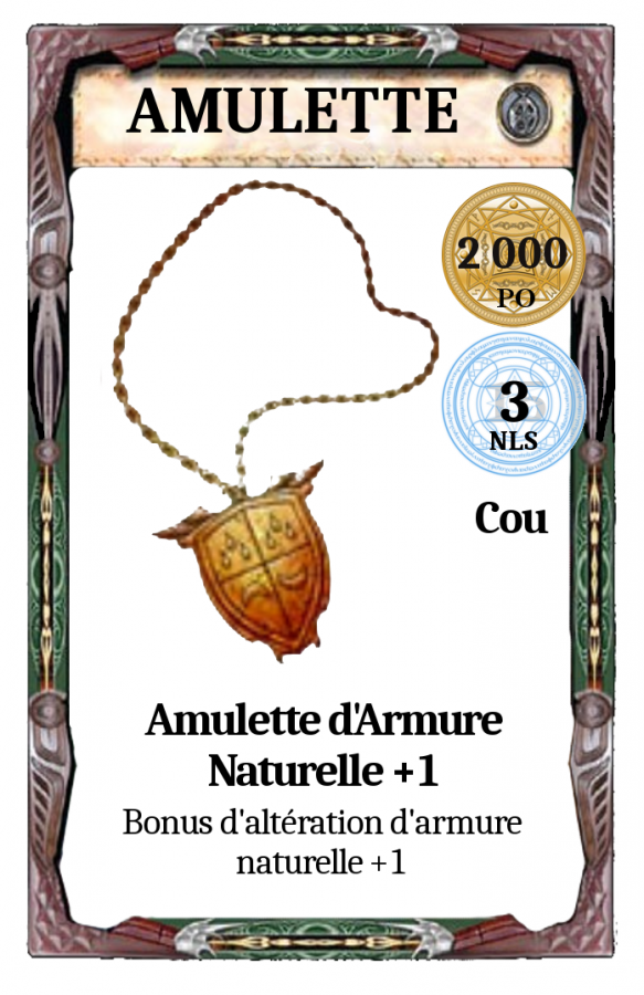 Amulette Armure Naturelle +1